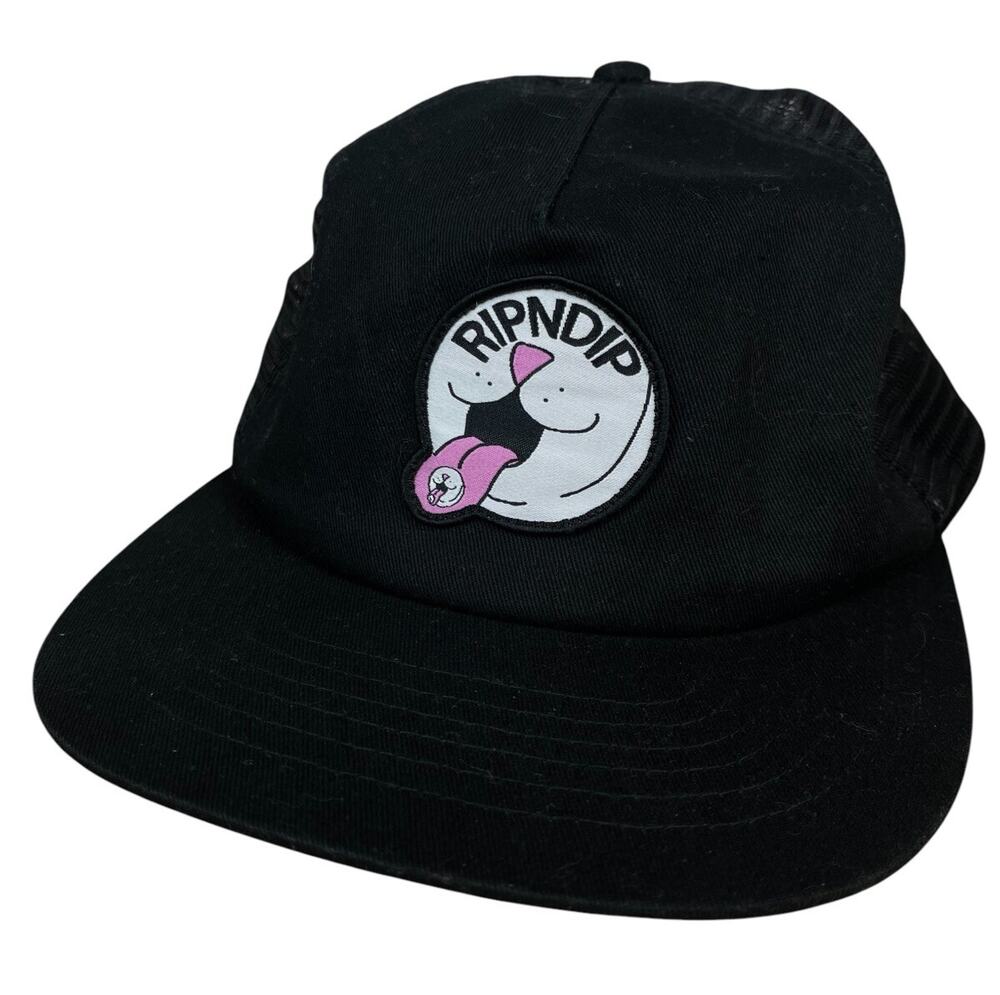 Ripndip Hat Baseball Cap Cat Tongue Strap Back Black Skater Streetwear Skater